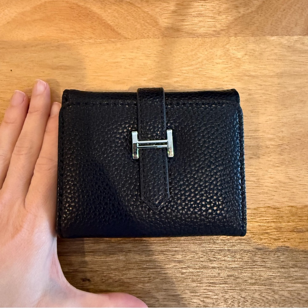Chic Black Wallet with Silver Accent